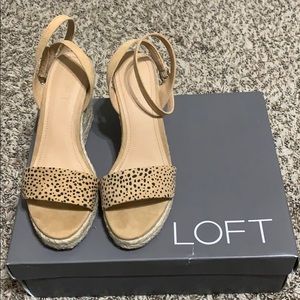 LOFT - Cheetah Print Espadrille Wedge - Size 6.5